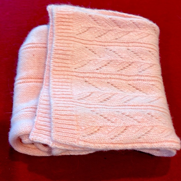 Pink Lambswool scarf Angora KNIT winter LIGHT weight cute design kids/adult 53”L - Picture 3 of 9